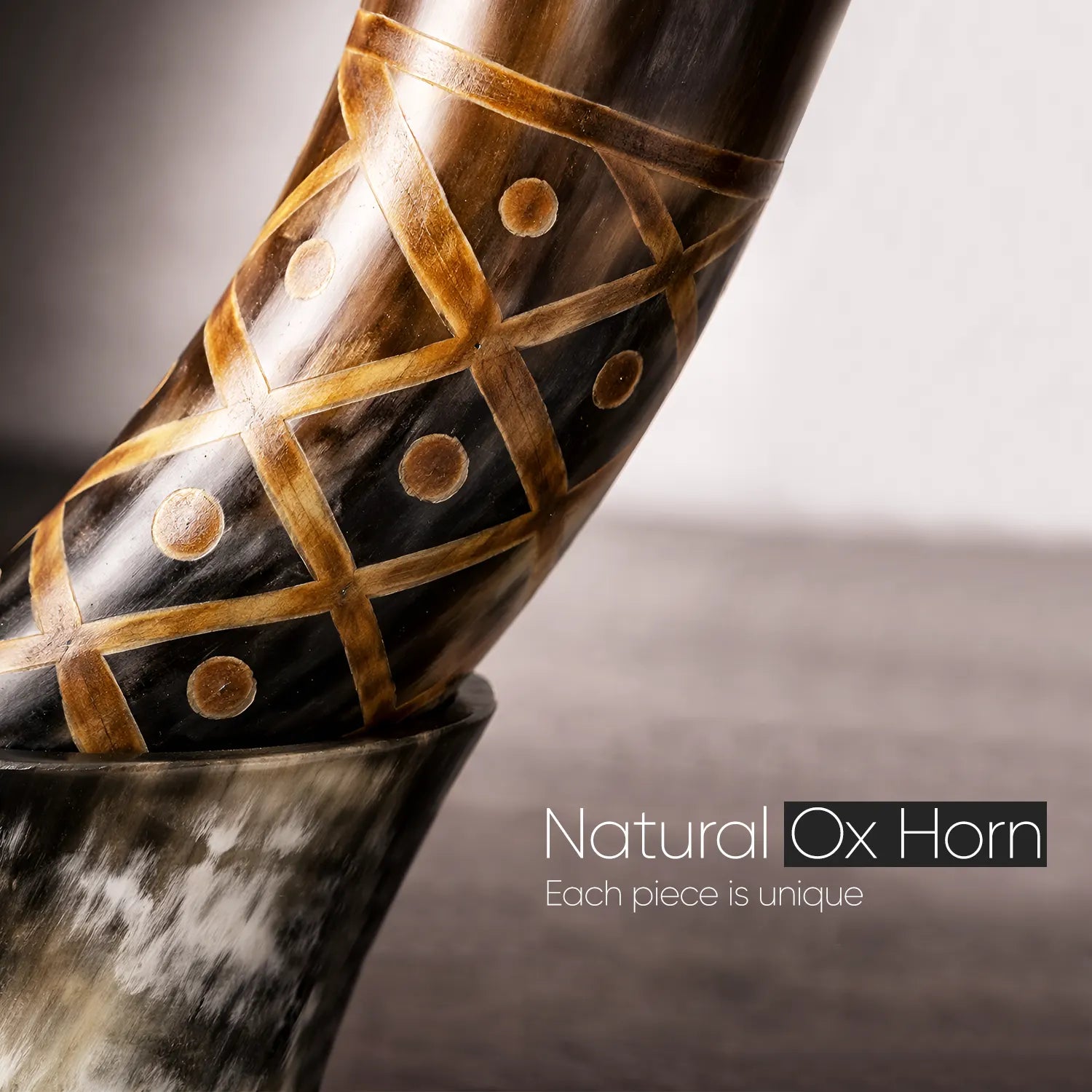 Real Ox Horn Drinking Horn with Stand 16 oz Beer Mug Gift