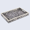 Moroccan Bone Inlay Decorative Tray – Grey & White