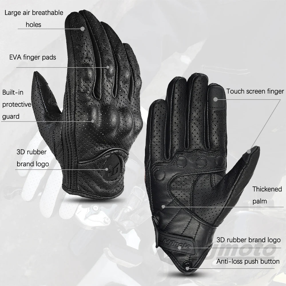 Leather Gloves Retro Biker