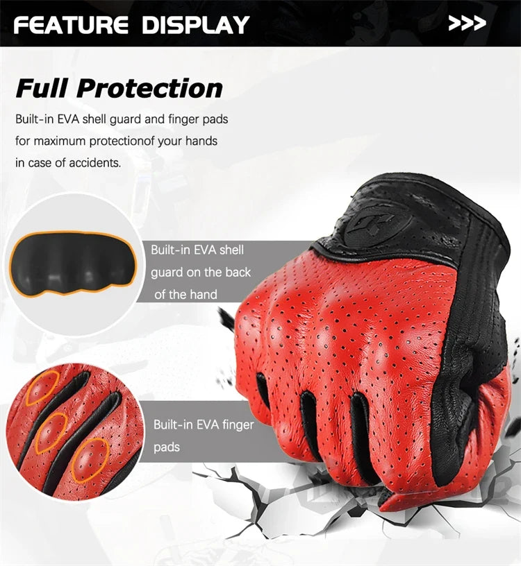 Leather Gloves Retro Biker