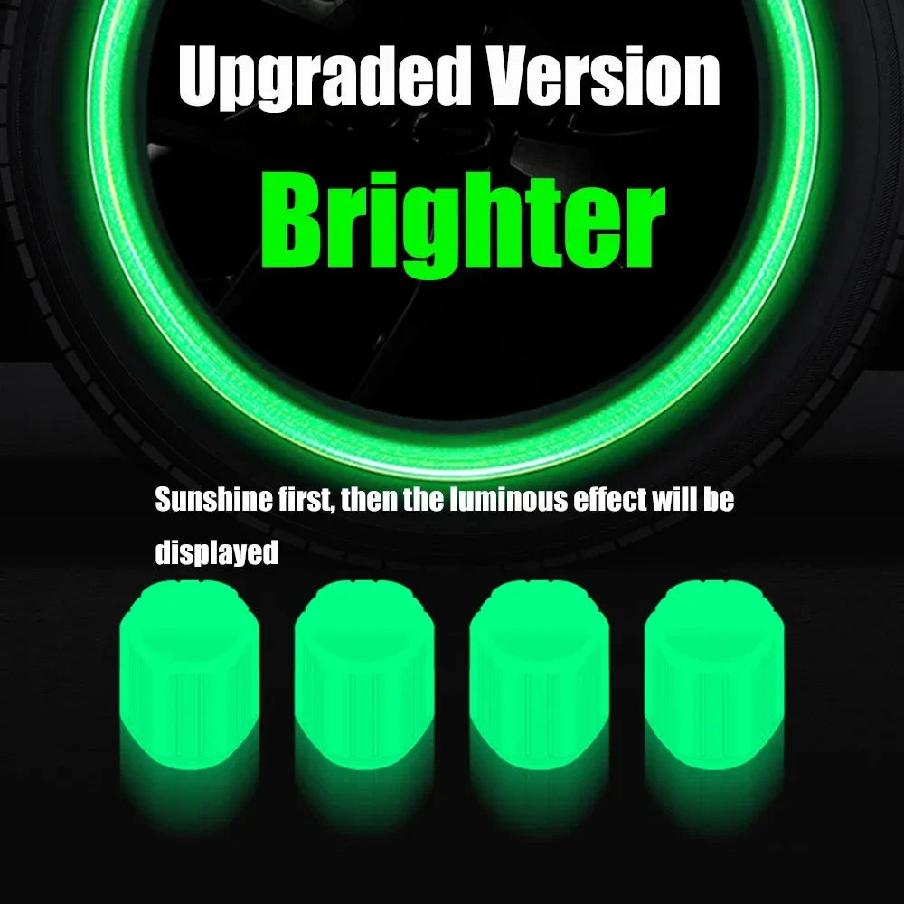 4PCS Luminous Valve Stem Caps