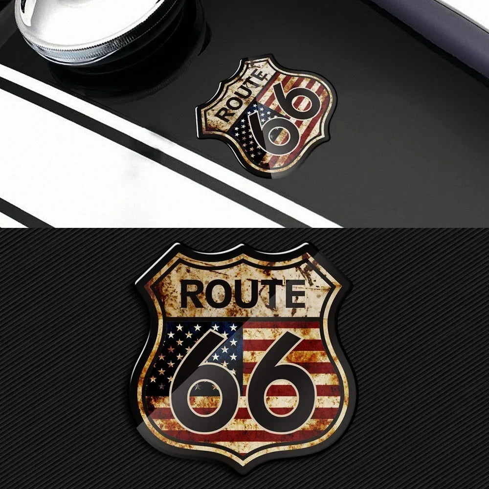 3D Route 66 Vintage Sticker