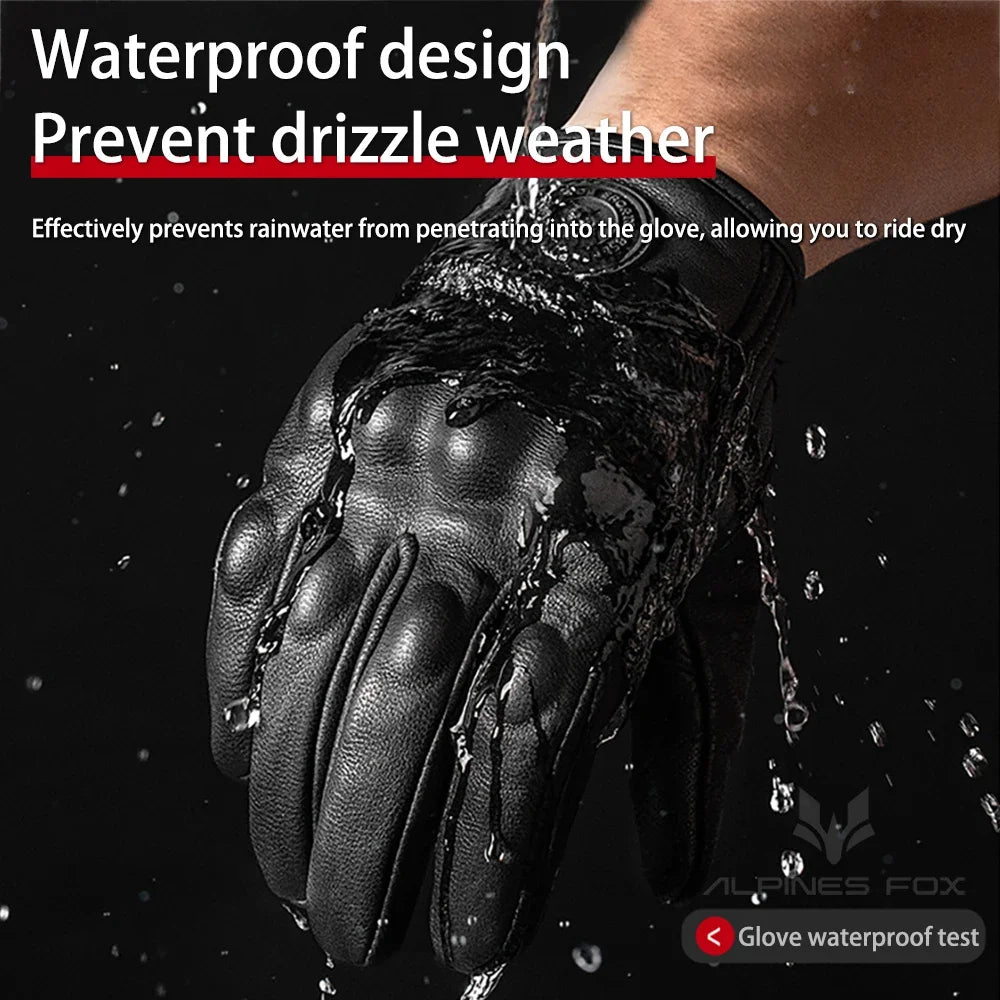 Vintage Real Leather Breathable Touch Screen Gloves