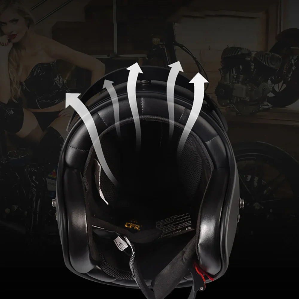 Fiberglass Retro Motorcycle Helmet