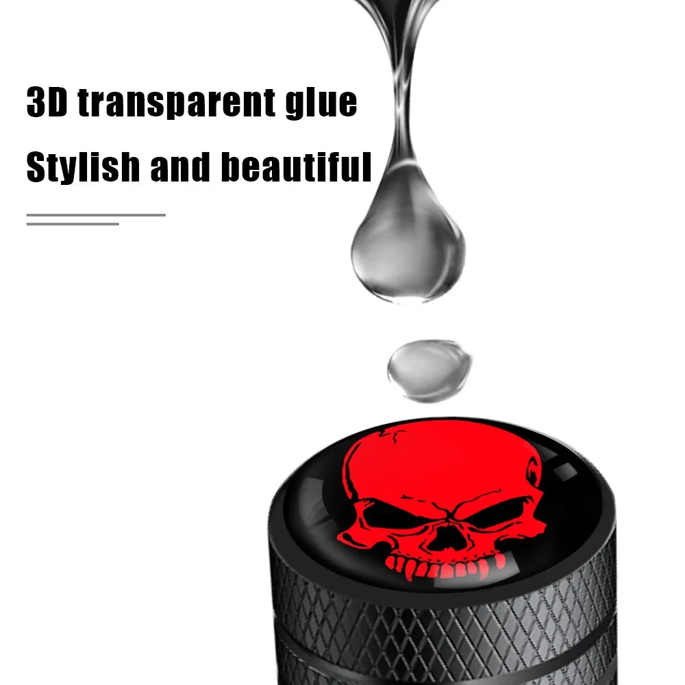 4PCS Skull Valve Stem Caps