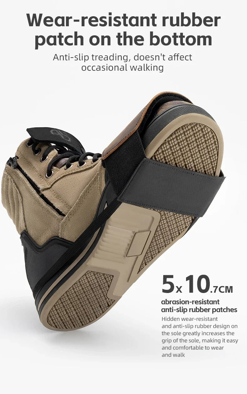 ROCKBROS Motorcycle Shift Lever Shoe Cover Non-slip And Wear Resistant Leather Motorcycle Shoes Protection Gear Shift Pad