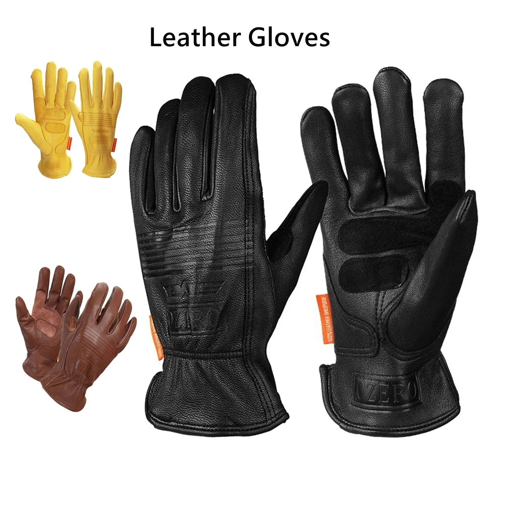 Shockproof & Waterproof & Windproof Leather (Sheep) Gloves