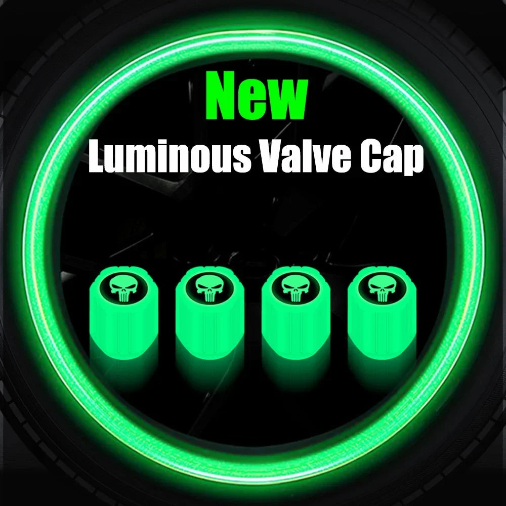 4PCS Luminous Valve Stem Caps