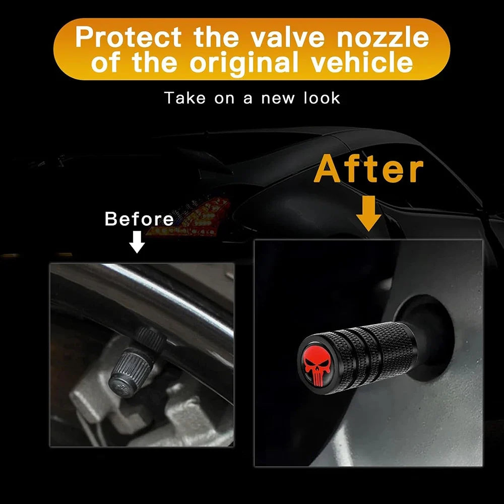 4PCS Skull Valve Stem Caps