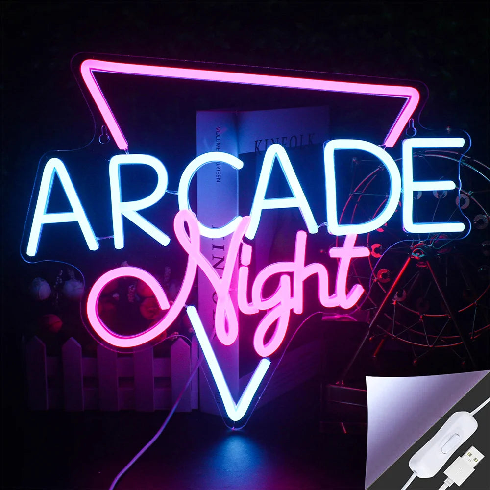Game LED Neon Lights Sign Colorful Neon for Wall Decor USB Neon Lights Game Zone Party Decor Bedroom Gaming Wall Lightup Signs
