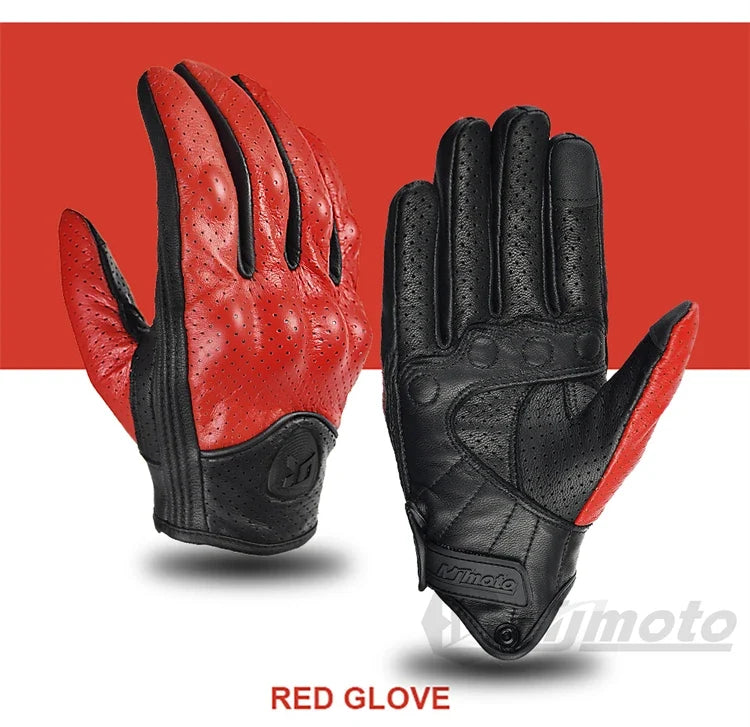 Leather Gloves Retro Biker