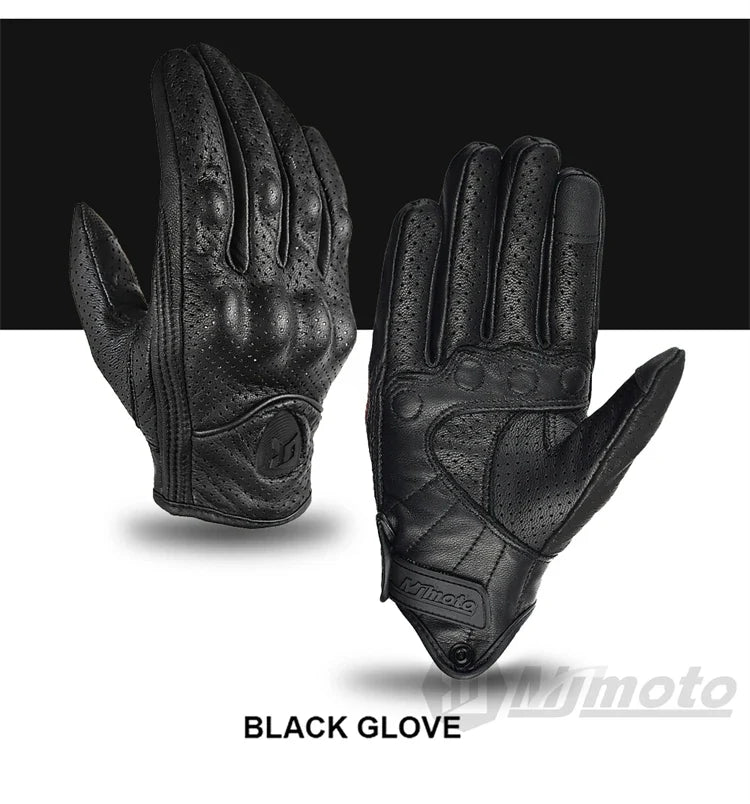 Leather Gloves Retro Biker