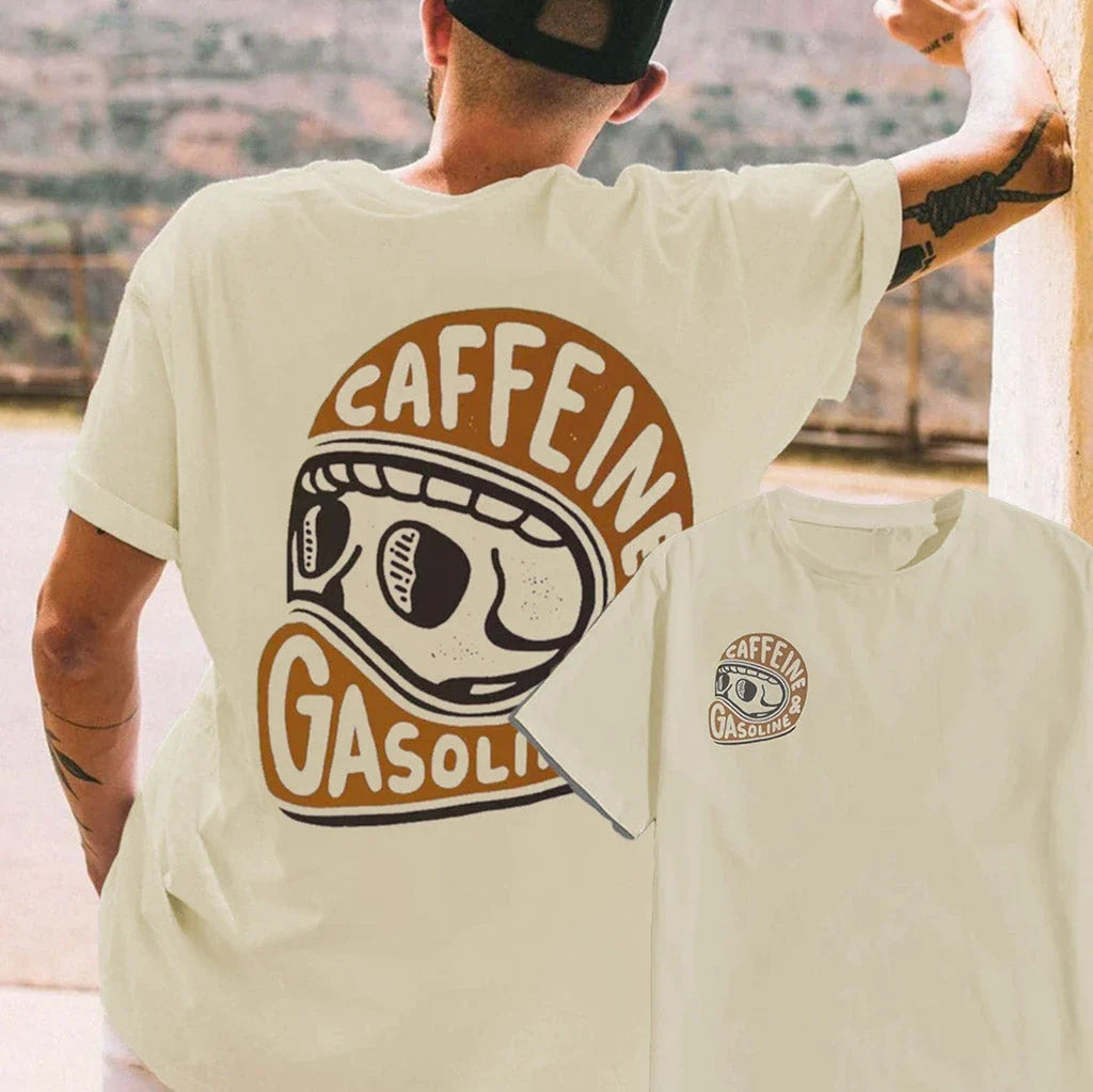 Caffeine & Gasoline Graphic Cotton T-shirt Unisex