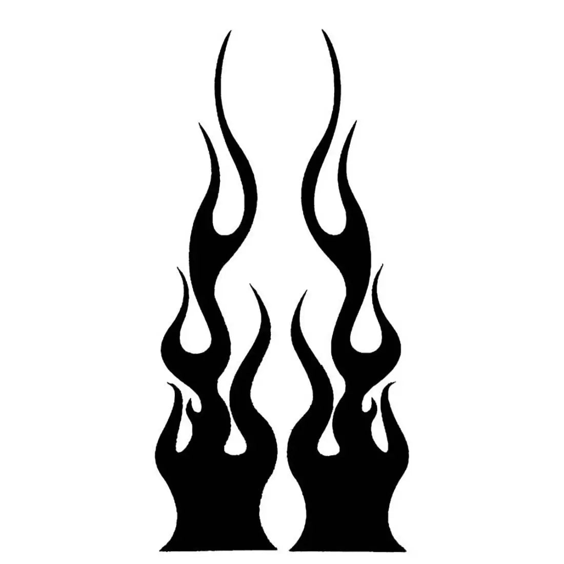 2Pcs/Set Flame Skulls Decals Motorcycle