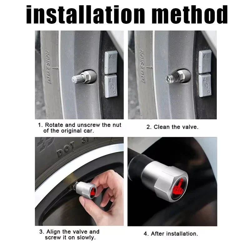 4PCS Aluminium Valve Stem Caps