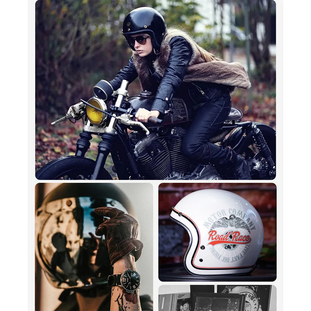 Fiberglass Retro Motorcycle Helmet