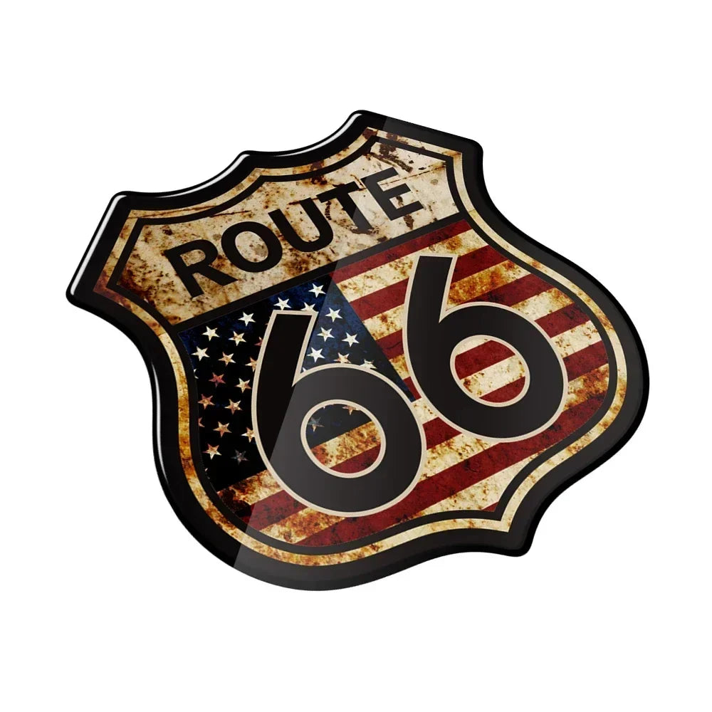 3D Route 66 Vintage Sticker