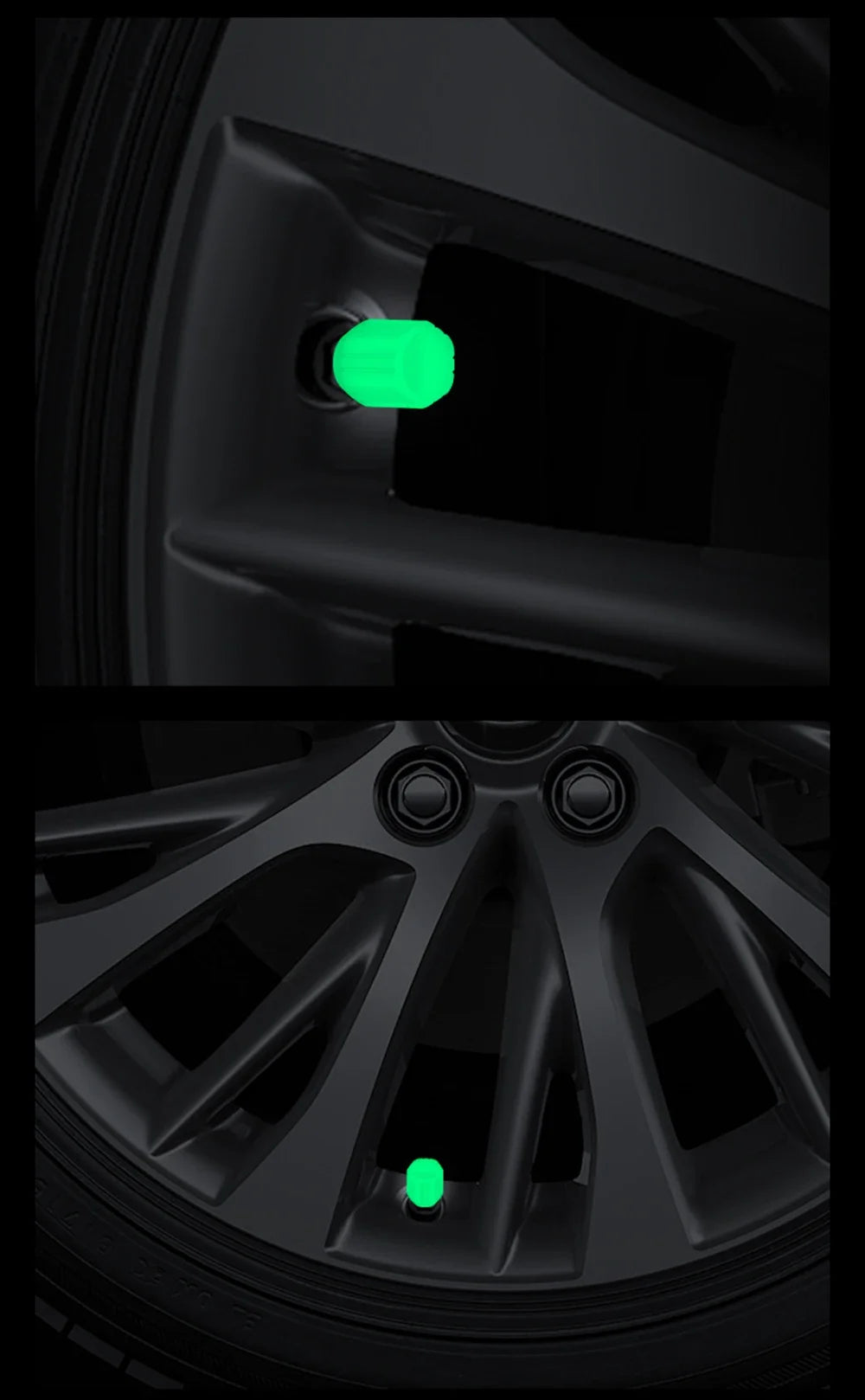 4PCS Luminous Valve Stem Caps