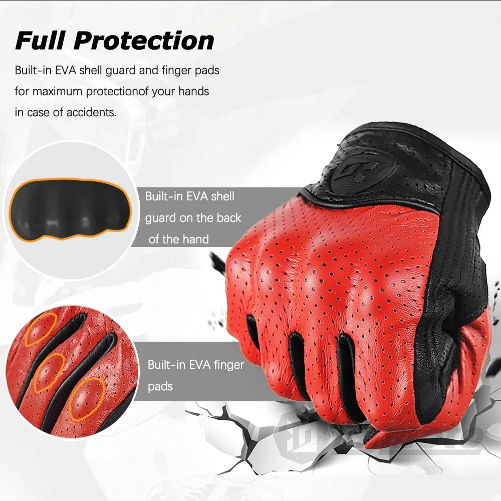 Leather Gloves Retro Biker