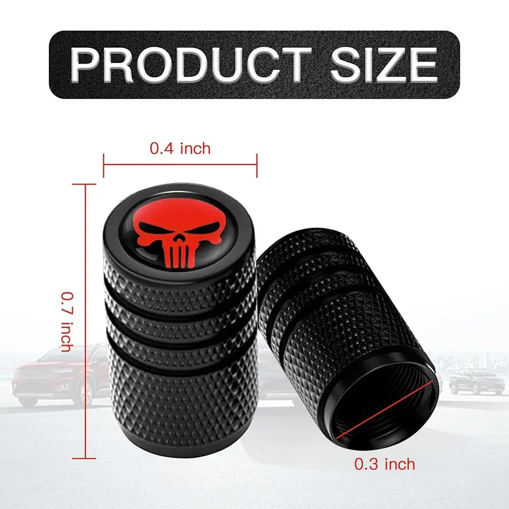 4PCS Skull Valve Stem Caps