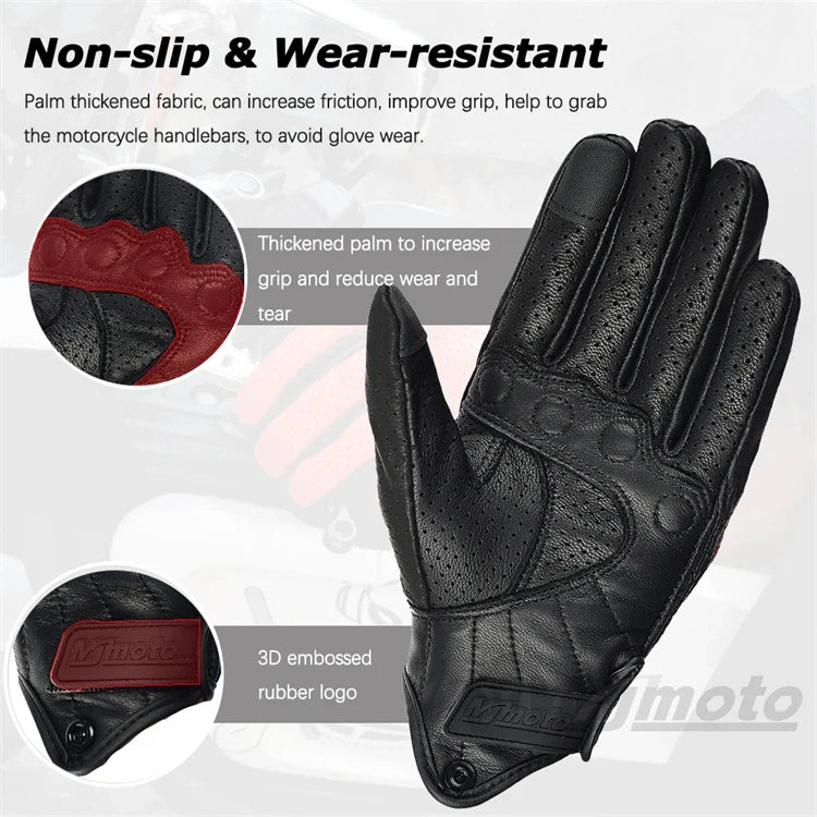Leather Gloves Retro Biker
