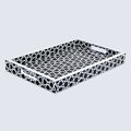 Zellij Grande Resin Inlay Decorative Tray – Black & White