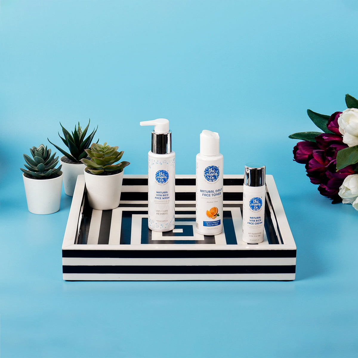 Black & White Concentric Decorative Tray