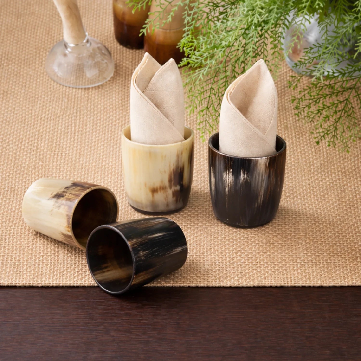 Buffalo Horn Whiskey Shot Glasses 6.5 oz - (Pack of 8)