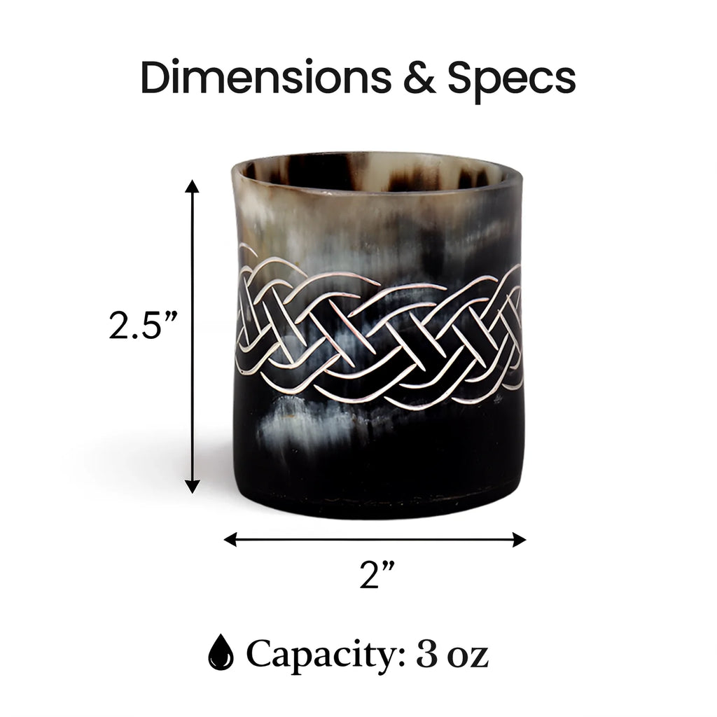 Knot Buffalo Horn Whiskey Cups – Sets of 4, 8 or 12