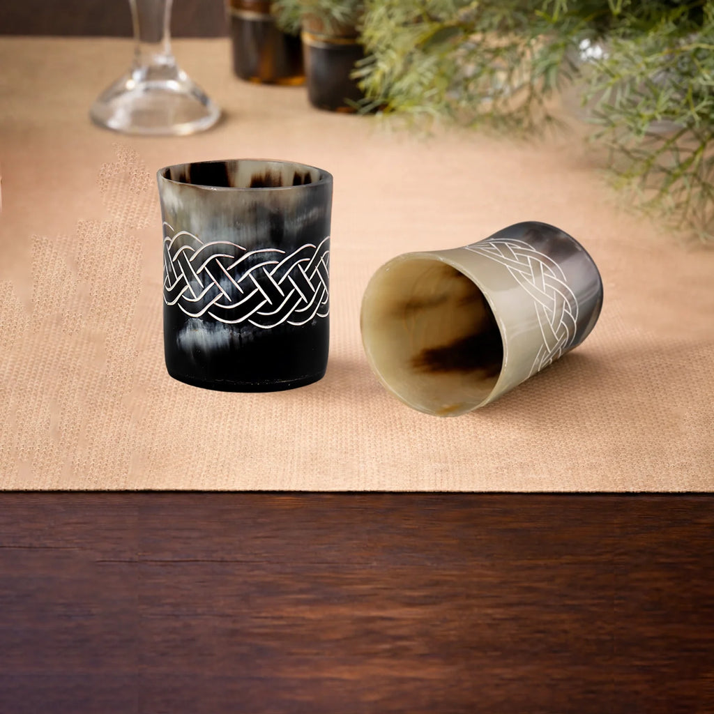 Knot Buffalo Horn Whiskey Cups – Sets of 4, 8 or 12