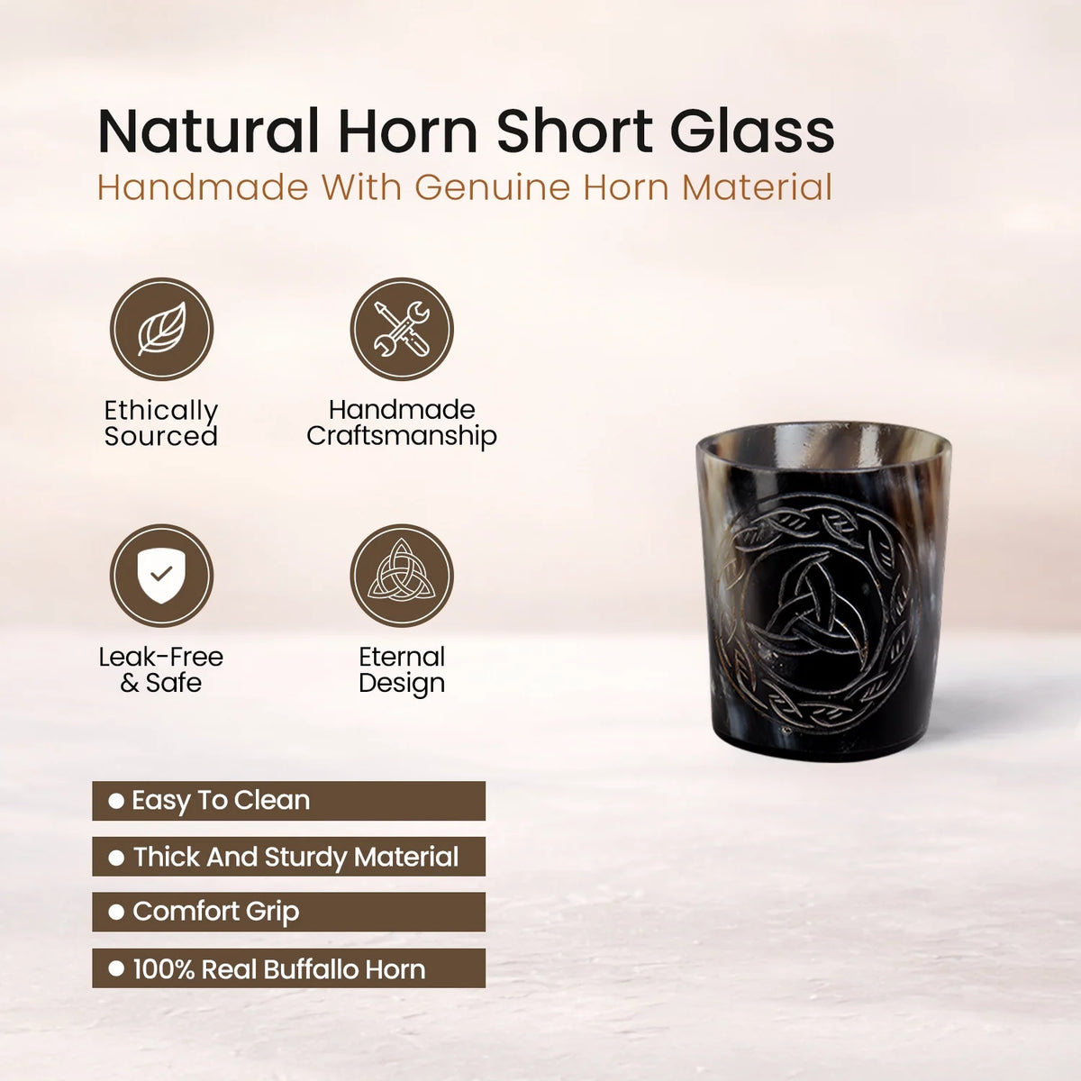 Eternal Buffalo Horn Whiskey Cups – Sets of 4, 8 or 12