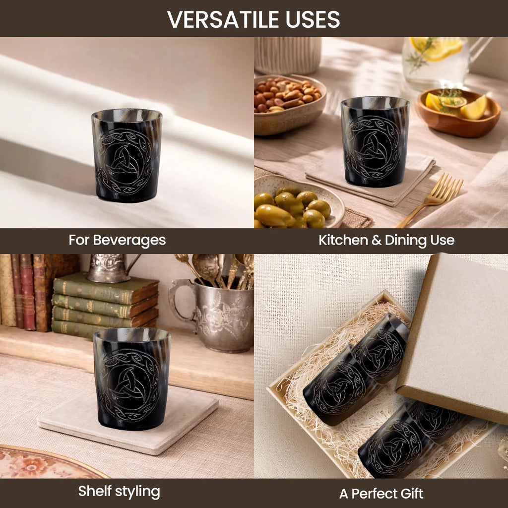 Eternal Buffalo Horn Whiskey Cups – Sets of 4, 8 or 12