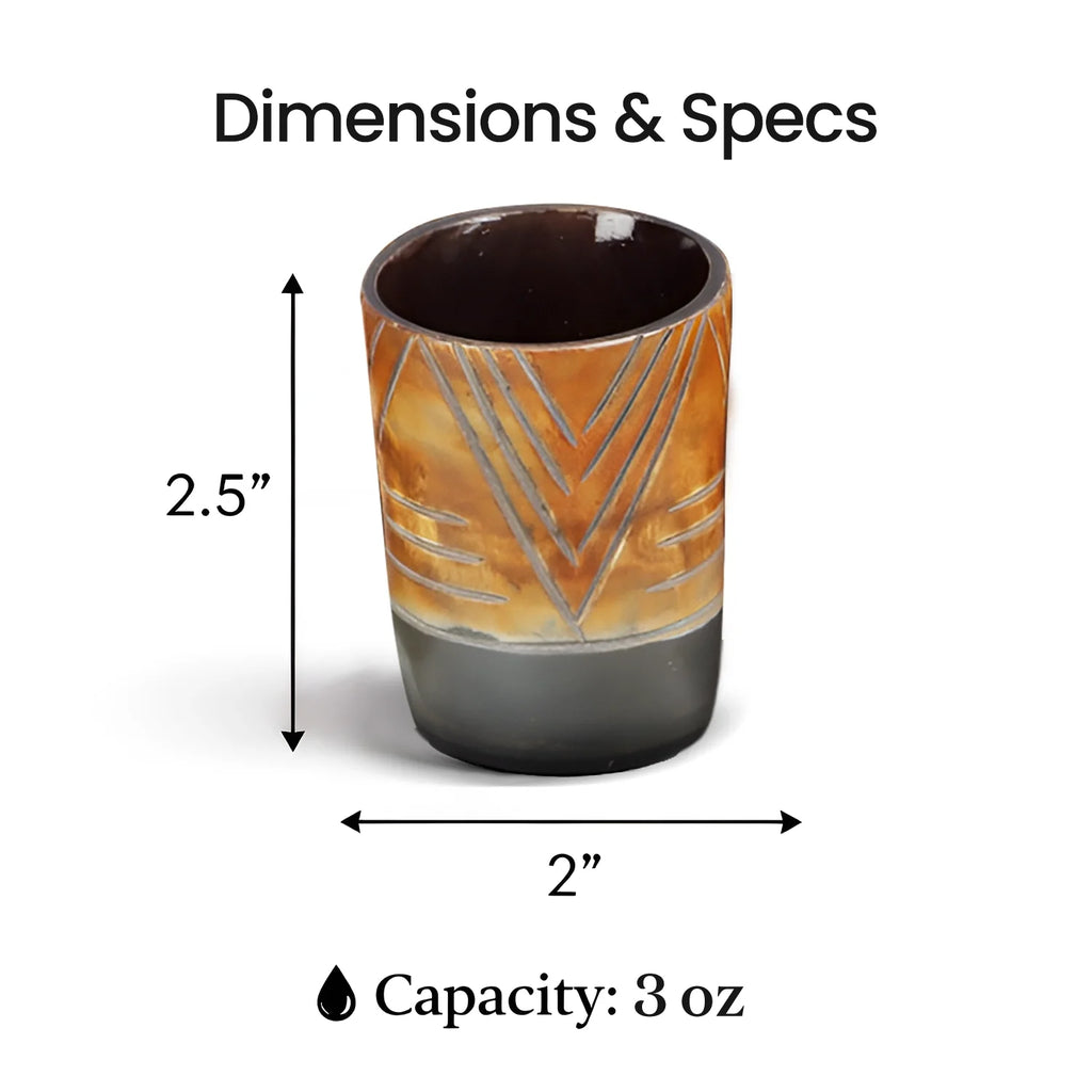 Chevron Buffalo Horn Whiskey Cups – Sets of 4, 8 or 12