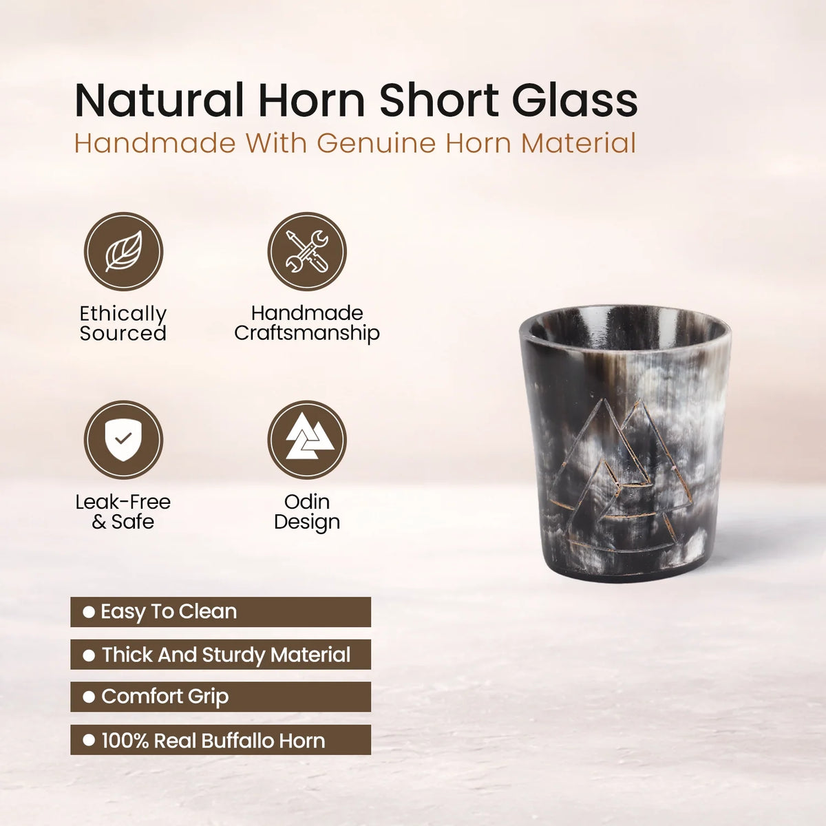Odin Buffalo Horn Whiskey Cups – Sets of 4, 8 or 12