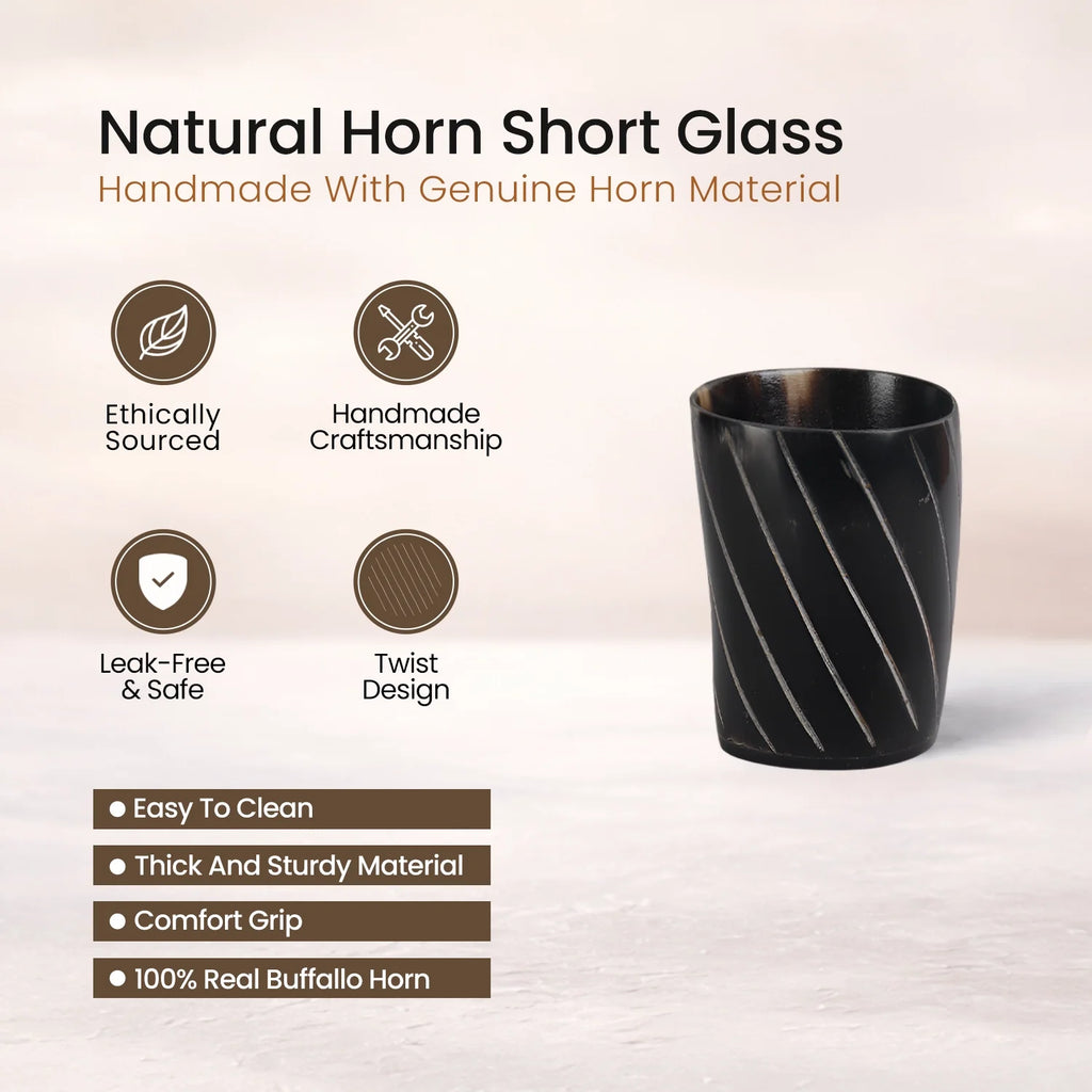 Twist Buffalo Horn Whiskey Cups – Sets of 4, 8 or 12