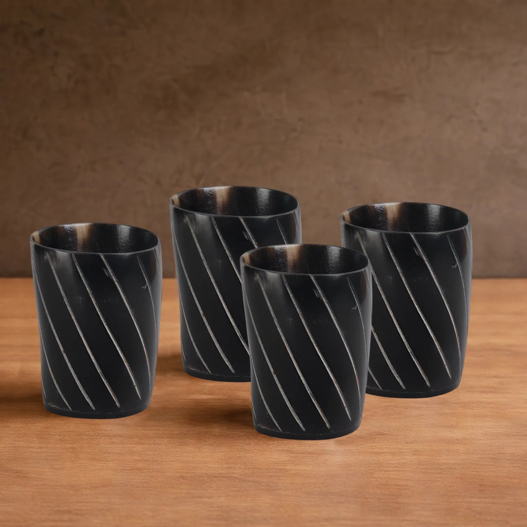 Twist Buffalo Horn Whiskey Cups – Sets of 4, 8 or 12