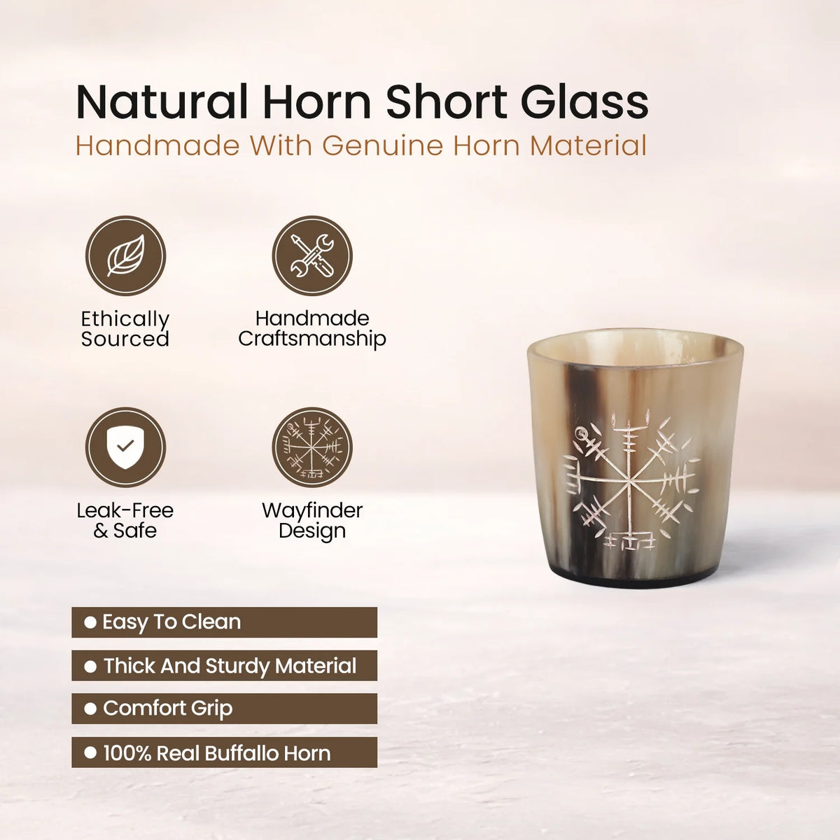 Wayfinder Buffalo Horn Whiskey Cups – Sets of 4, 8 or 12