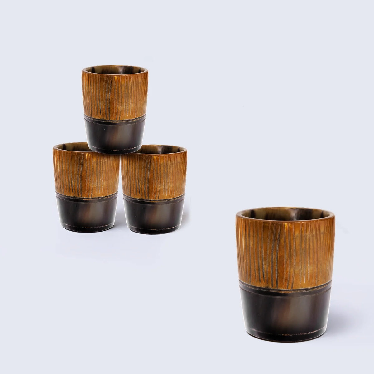 Stripes Buffalo Horn Whiskey Cups – Sets of 4, 8 or 12