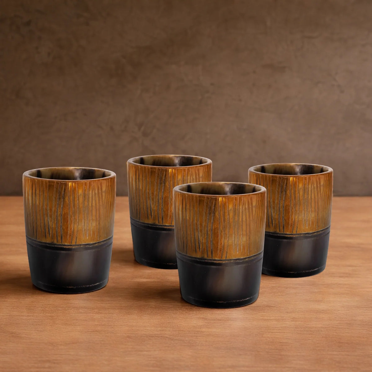 Stripes Buffalo Horn Whiskey Cups – Sets of 4, 8 or 12