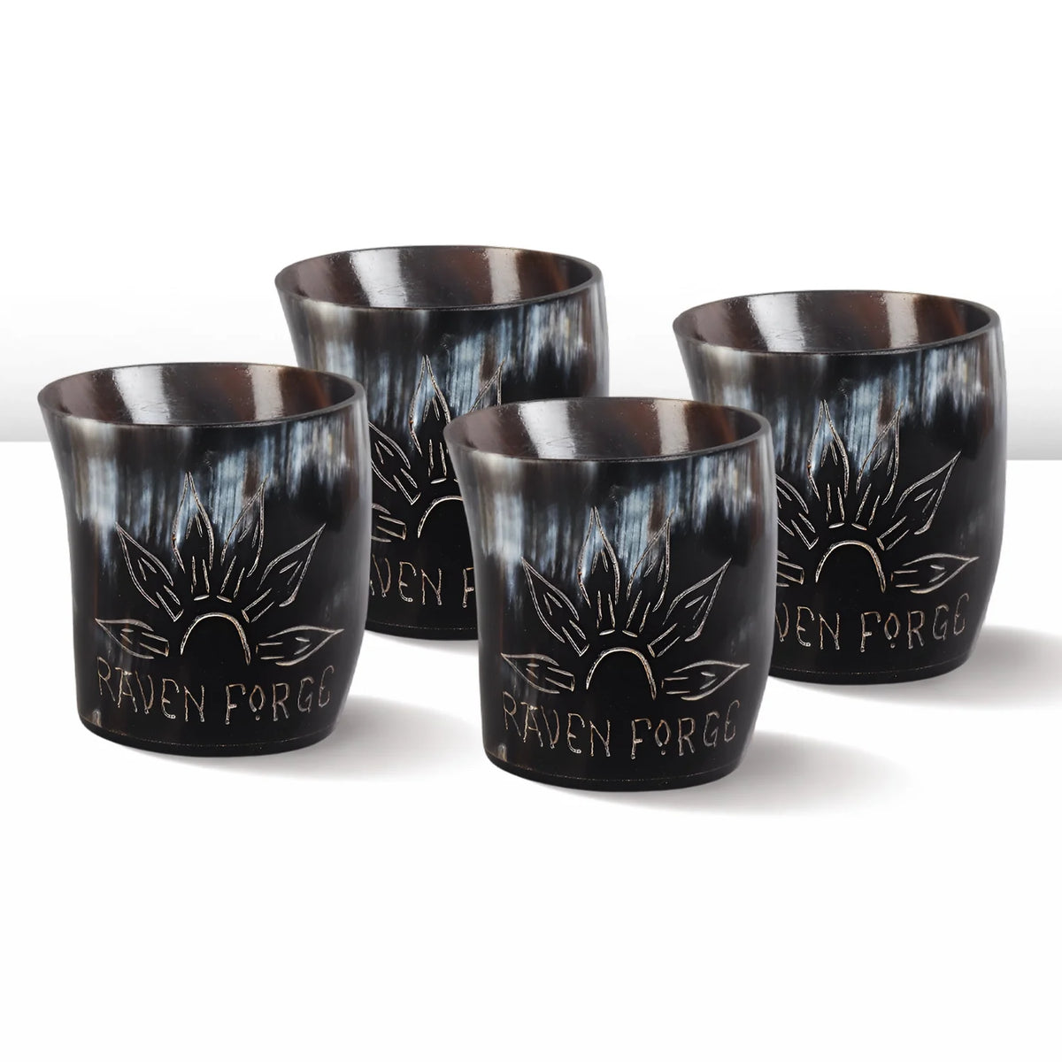 Sunburst Buffalo Horn Whiskey Cups – Sets of 4, 8 or 12