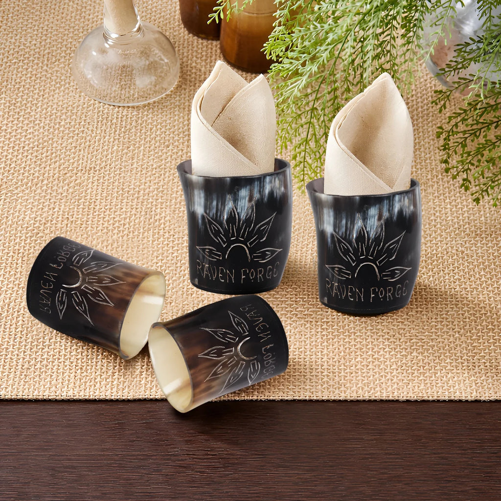 Sunburst Buffalo Horn Whiskey Cups – Sets of 4, 8 or 12