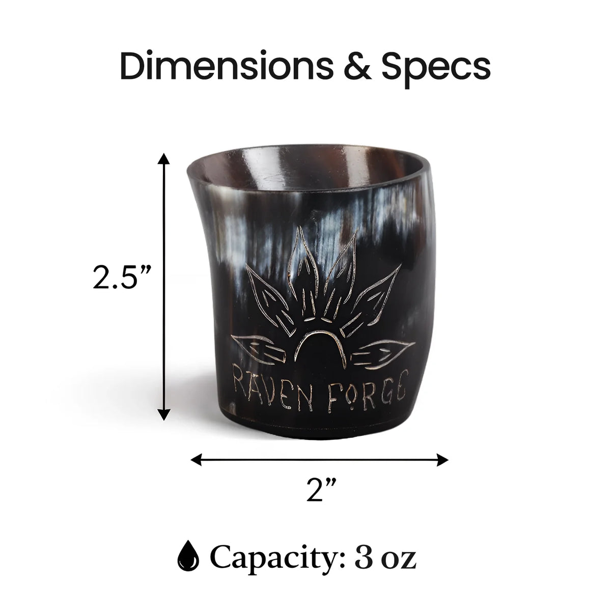 Sunburst Buffalo Horn Whiskey Cups – Sets of 4, 8 or 12