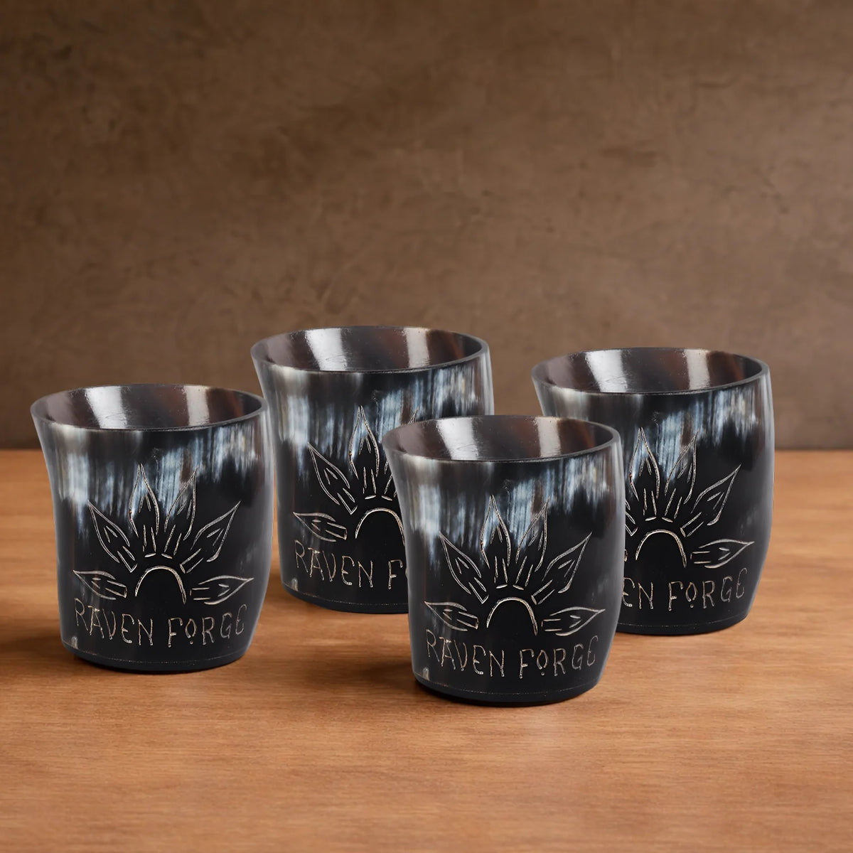 Sunburst Buffalo Horn Whiskey Cups – Sets of 4, 8 or 12