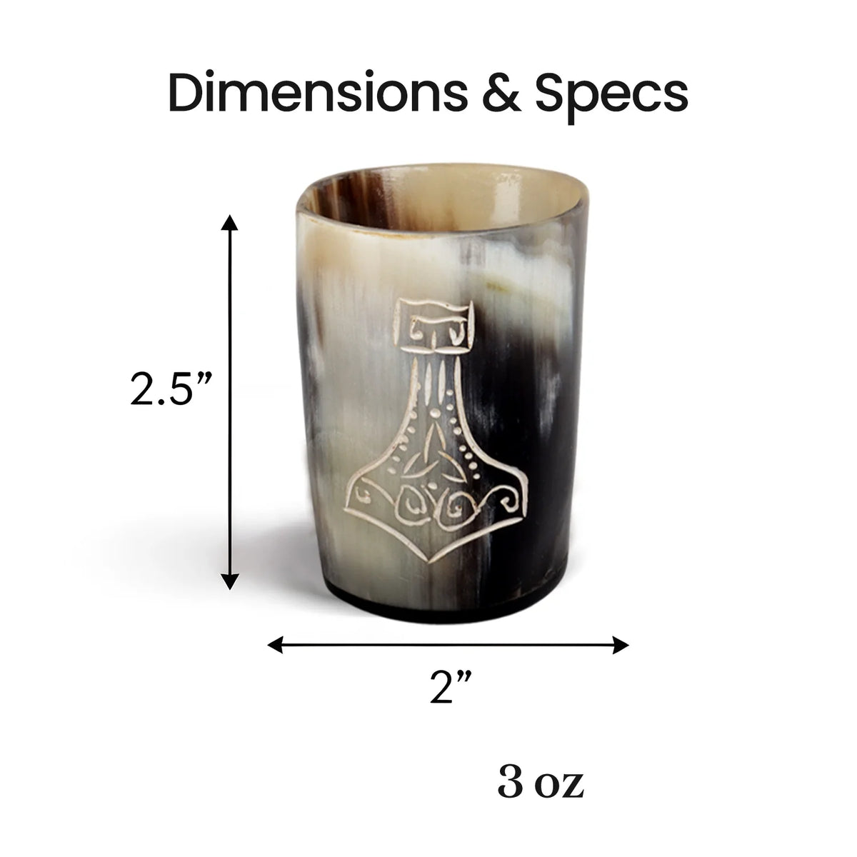 Nordic Hammer Buffalo Horn Whiskey Cups – Sets of 4, 8 or 12
