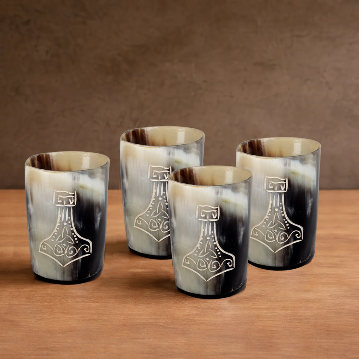 Nordic Hammer Buffalo Horn Whiskey Cups – Sets of 4, 8 or 12