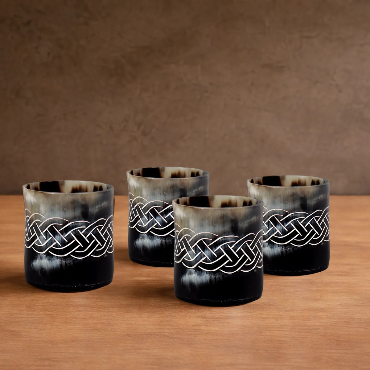 Knot Buffalo Horn Whiskey Cups – Sets of 4, 8 or 12