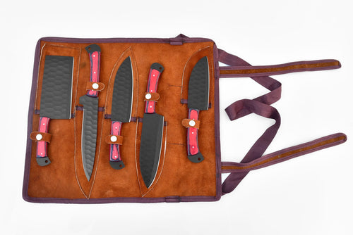 5-Piece  Knife Set / With Leather carry Bag - TK-089