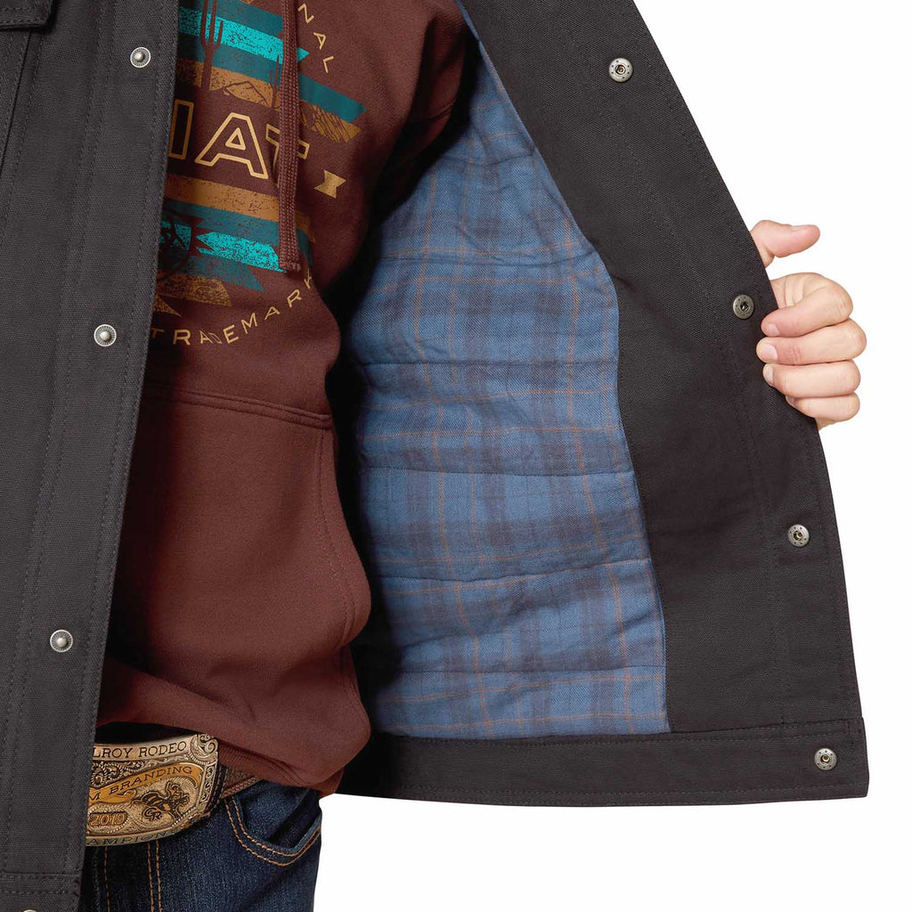 Ariat Men's Canvas Rancher Vest – Insulated Flannel-Lined Western Outdoor Vest