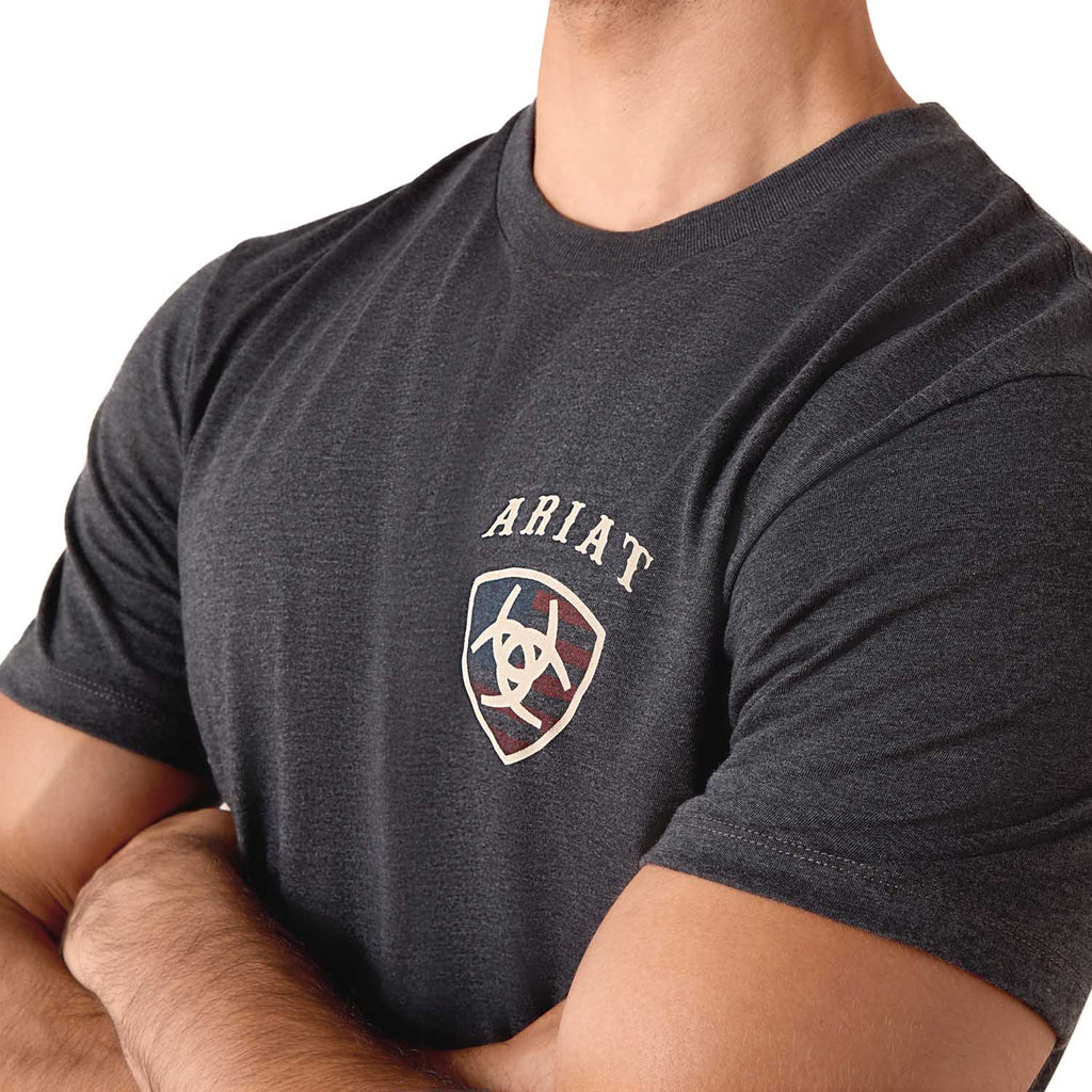 Ariat Mens Short Sleeve Shirt, American Bison Western Tee
