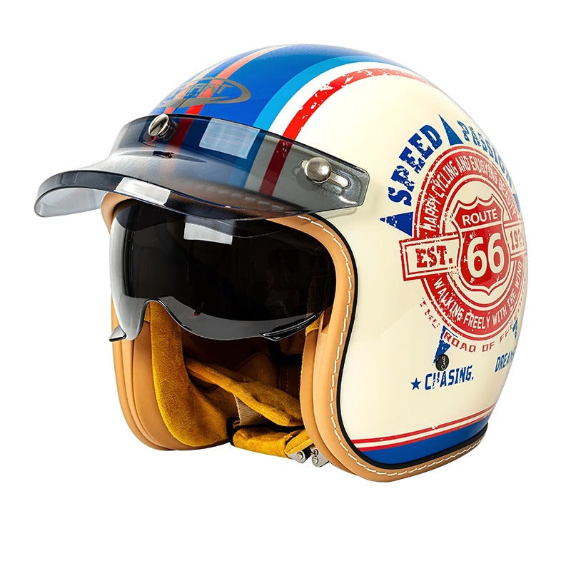 The Street King - Vintage Open Face Helmet - DOT & ECE Approved